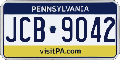 PA license plate JCB9042