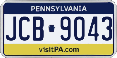 PA license plate JCB9043