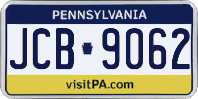 PA license plate JCB9062