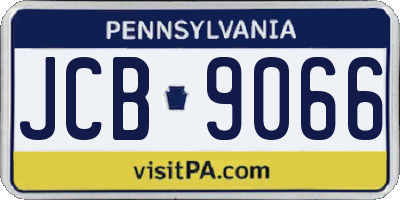 PA license plate JCB9066