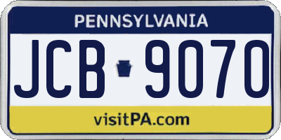 PA license plate JCB9070