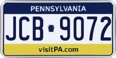 PA license plate JCB9072