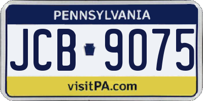 PA license plate JCB9075