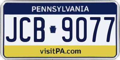 PA license plate JCB9077