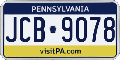 PA license plate JCB9078