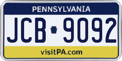 PA license plate JCB9092