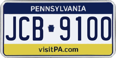 PA license plate JCB9100