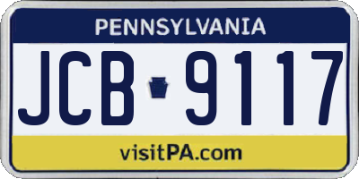 PA license plate JCB9117