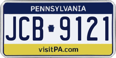 PA license plate JCB9121