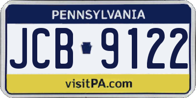 PA license plate JCB9122