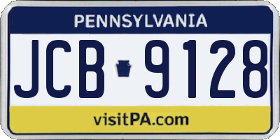 PA license plate JCB9128