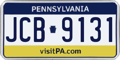 PA license plate JCB9131