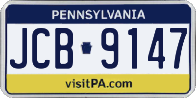 PA license plate JCB9147