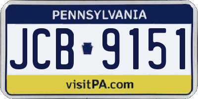 PA license plate JCB9151
