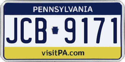 PA license plate JCB9171