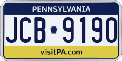 PA license plate JCB9190