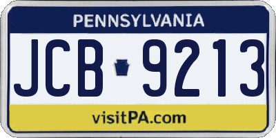 PA license plate JCB9213