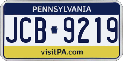 PA license plate JCB9219
