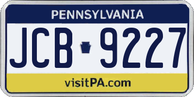 PA license plate JCB9227