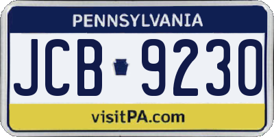 PA license plate JCB9230