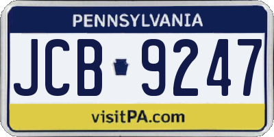 PA license plate JCB9247