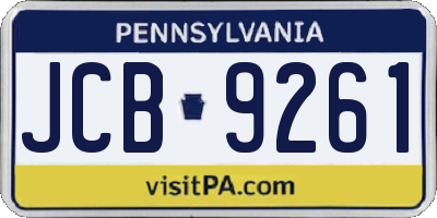 PA license plate JCB9261