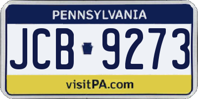PA license plate JCB9273
