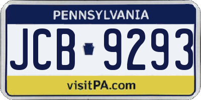 PA license plate JCB9293