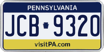 PA license plate JCB9320