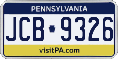PA license plate JCB9326