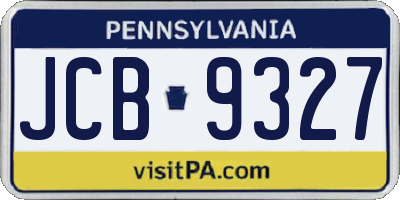 PA license plate JCB9327