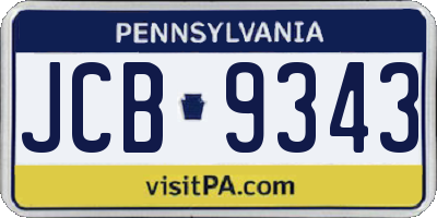 PA license plate JCB9343
