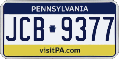 PA license plate JCB9377