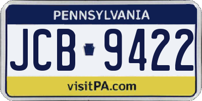 PA license plate JCB9422