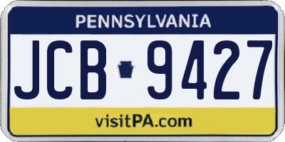 PA license plate JCB9427