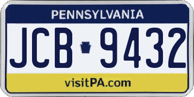 PA license plate JCB9432