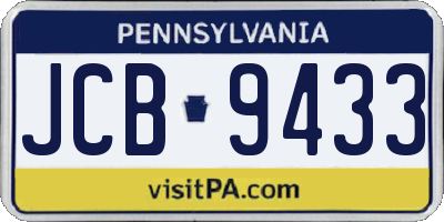PA license plate JCB9433