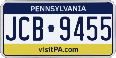 PA license plate JCB9455
