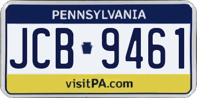 PA license plate JCB9461