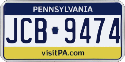 PA license plate JCB9474
