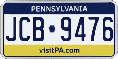 PA license plate JCB9476