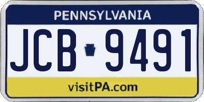PA license plate JCB9491