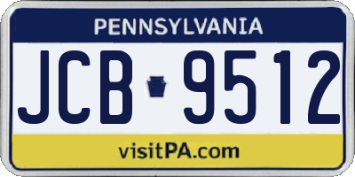PA license plate JCB9512