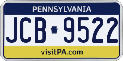 PA license plate JCB9522