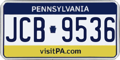 PA license plate JCB9536