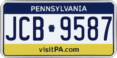 PA license plate JCB9587