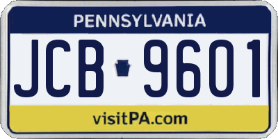PA license plate JCB9601