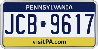 PA license plate JCB9617
