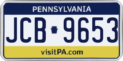 PA license plate JCB9653