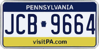 PA license plate JCB9664